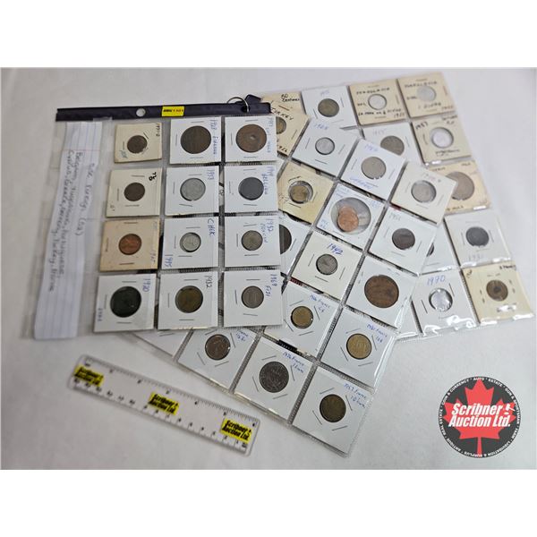 Foreign Coin Collection (52) Large Variety Incl. Belgium; Yugoslavia; Portuguese; Cyprus; Greece; Ge