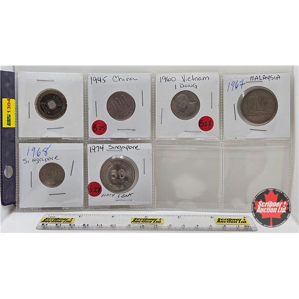 Asia Coins (6) : China, Vietnam, Malaysia, Singapore