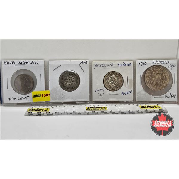 Australia Coins (4) : 1968; 1948; 1944; 1966