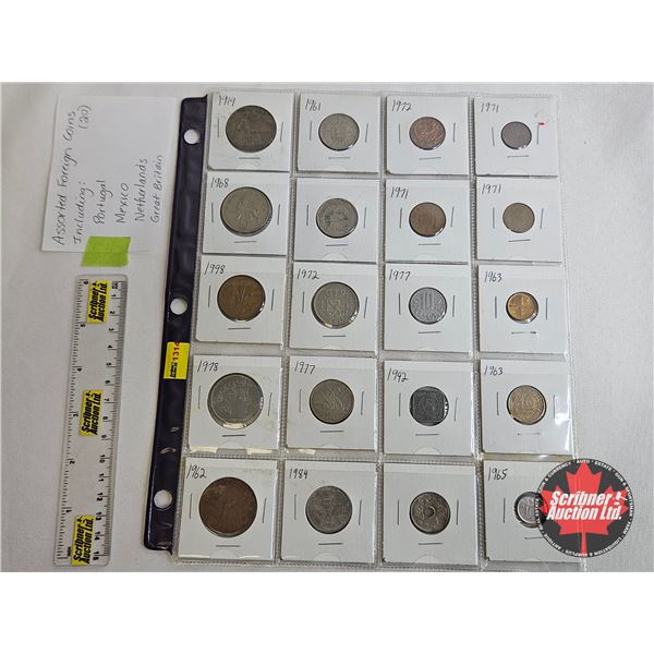 Foreign Coin Collection (20) : Incl. Portugal ; Mexico ; Netherlands ; Great Britain
