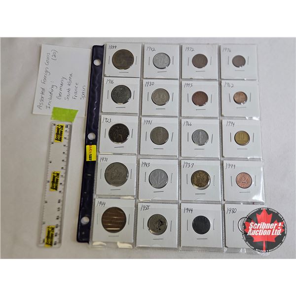 Foreign Coin Collection (20) : Incl. Germany ; South Korea ; France ; Spain