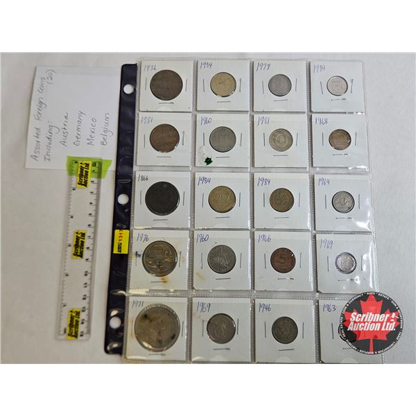 Foreign Coin Collection (20) : Incl. Austria ; Germany ; Mexico ; Belgium