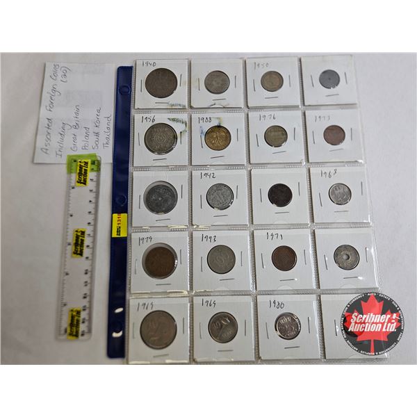 Foreign Coin Collection (20) : Incl. Great Britain ; Poland ; South Korea ; Thailand