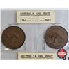 Image 2 : Australia Coins (6) : 1916; 1951; 1915; 1941; 1944; 1959