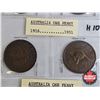 Image 3 : Australia Coins (6) : 1916; 1951; 1915; 1941; 1944; 1959