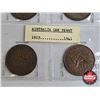 Image 4 : Australia Coins (6) : 1916; 1951; 1915; 1941; 1944; 1959