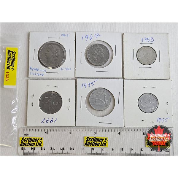 Italy Coins (6) : 1950's ; 1960's ; 1970's