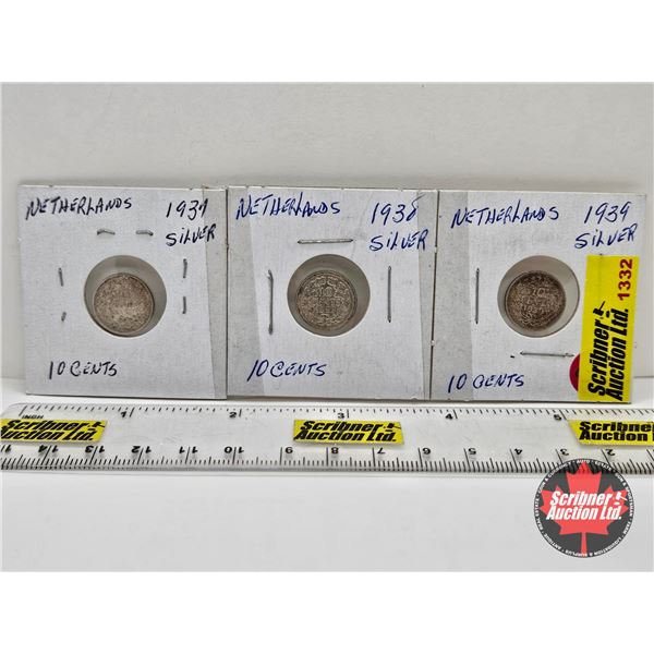 Netherlands Ten Cent (3) : 1937; 1938; 1939