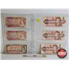 Image 1 : Canada $2 Bills 1954 & 1974 & 1986 (6) : Variety Signatures / Prefixes