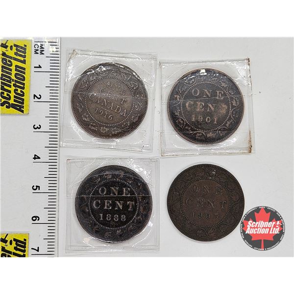Canada Large Cent (4) : 1888; 1901; 1903; 1916