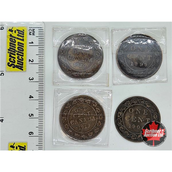 Canada Large Cent (4) : 1899; 1903; 1913; 1920