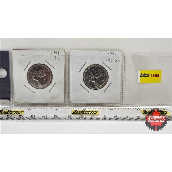 Canada Twenty Five Cent (2) : 1991; 1991