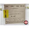 Image 4 : Canada Twenty Five Cent 1991 : ICCS Cert : MS-64