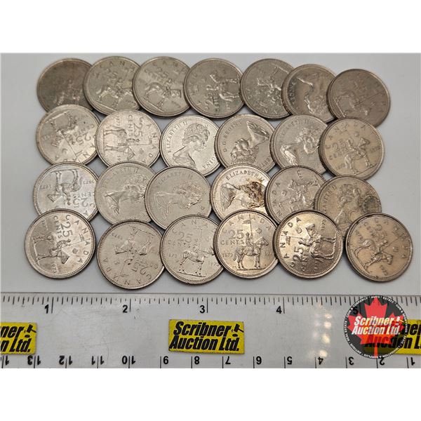 Canada Twenty Five Cent 1973 RCMP (25 Coins)