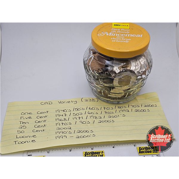 Canada Coin Collection - Variety Denoms (238) : 1940's - 2000's (Jar)