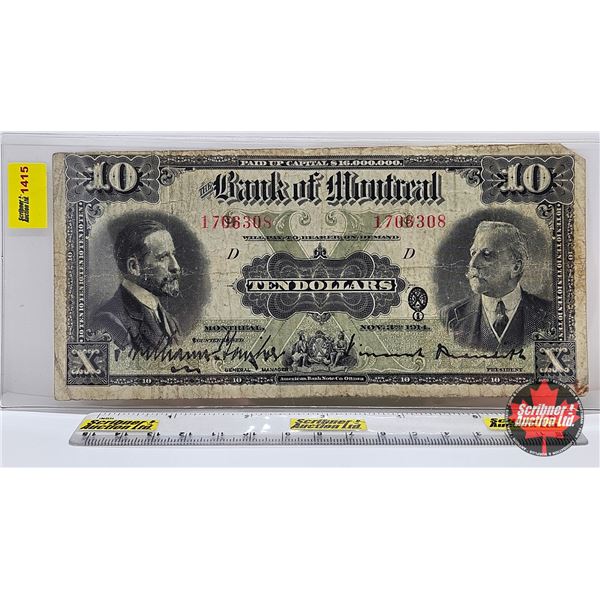 Bank of Montreal $10 Bill 1914 : #1706308