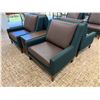 Image 5 : Qty 2 Upholstered Chairs 34" x 30" x 34"H w/ Middle Table