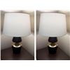 Image 1 : Qty 2 Terrell Bronze Table Lamps w/ Shades 28"H