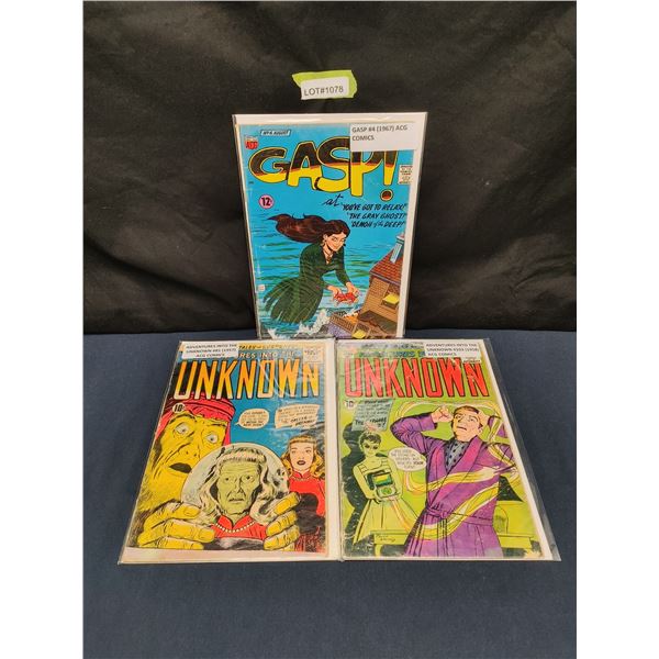 Adventures Into the Unkown #81, #103 (1957), Gasp #4 (1967) ACG Comics