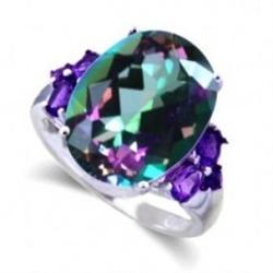 8.70 Ct Mystic Topaz Ring 10KW