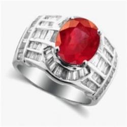 4.45 Ct Ruby Diamond Ring 14Kw