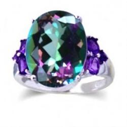 8.70 ct. Mystic Topaz Ring 10KW