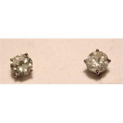 1.95 Carat Total Weight Diamond Stud Earrings