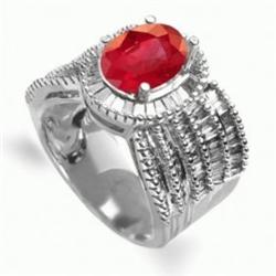 3.85 Ct Ruby Diamond Ring 14Kw