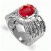 Image 1 : 3.85 Ct Ruby Diamond Ring 14Kw