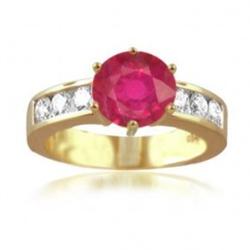 2.81 Ruby SI1 Diamond Ring 18K Gold