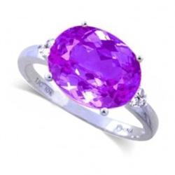 5.47 ct. Amethyst Diamond Ring 10KW