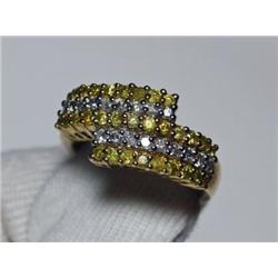 1.50 Carat Total Wgt. Yellow & White Diamond Ring