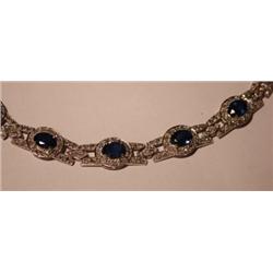 Sapphire & Diamond Necklace - 18+ Carat Total Wgt