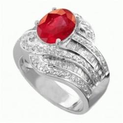 4.40 Ct Ruby Diamond Ring 14Kw