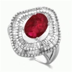 3.96 Ct Ruby Diamond Ring 14Kw