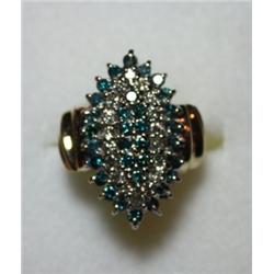 2.00 Carat Total Weight Blue & White Diamond Ring