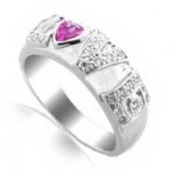 0.64 Carats SI1 Diamond Sapphire Ring 18KW