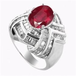 4.41 Ct Ruby Diamond Ring 14Kw