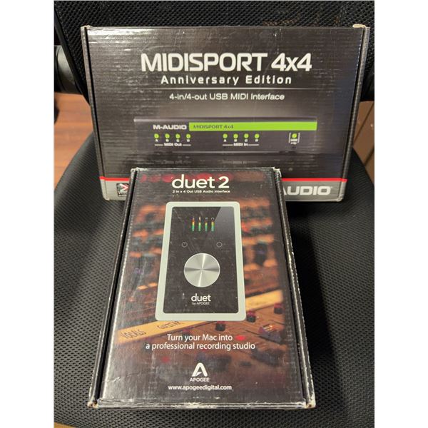 Apogee Duet 2 and M-Audio MIDISport 4x4 Set