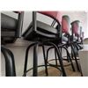Image 6 : Seven Swivel Bar Stools with Red and Black Upholstery