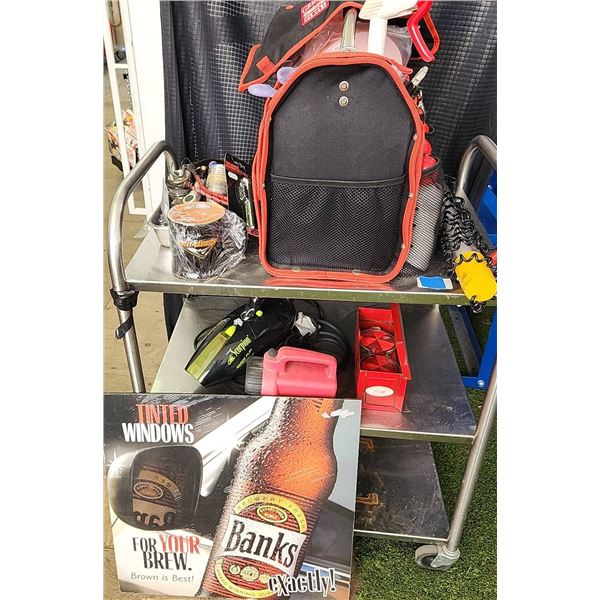 Griot's Car Care Kit, Banks Beer Sign, Dirt Devil Scorpion Hand Vacuum  With Metal Cart