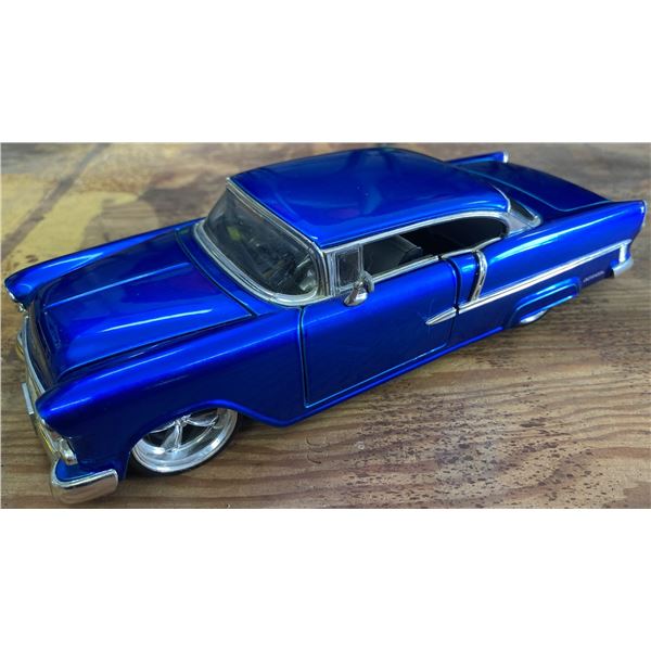 Custom Blue Diecast 1955 Chevrolet Bel Air Model Car