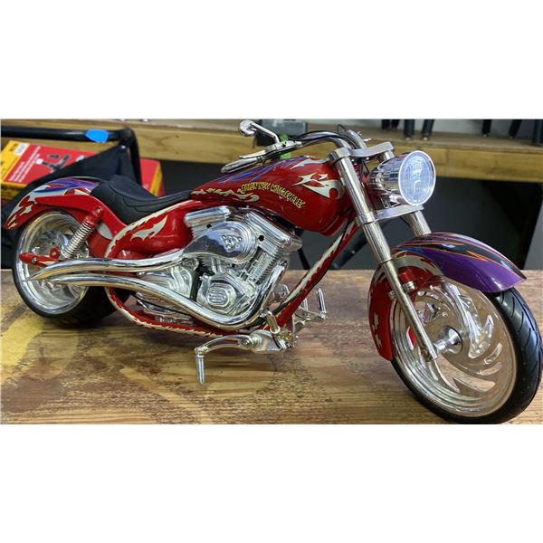 Green West Motorcycle Die-Cast Model Chopper