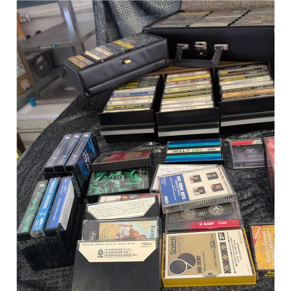Cassette Tapes with Carrying and Storage Cases