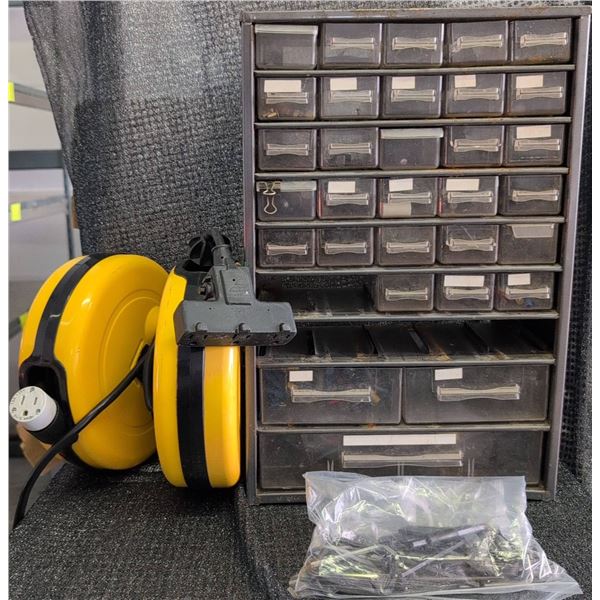 2 ProReel Model 5000M-30GF-CB Extension Cord Reel, Drawer Cabinet, Allen Keys