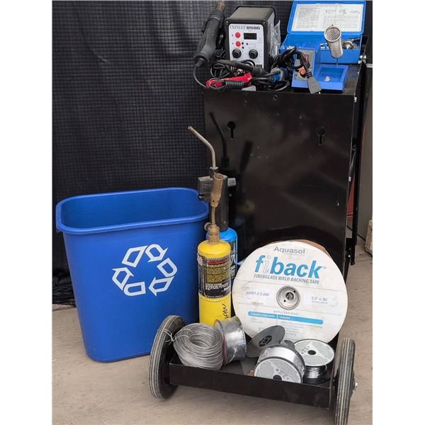 Welding And Soldering Cart With Tools And Supplies