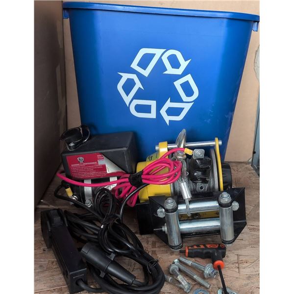 3000 lb Utility Winch With Controller, Mount, And Hardware