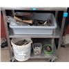 Image 18 : Workshop Cart With DC Motors, Hydraulic Motor, Tools, and Sign