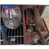 Image 13 : Large Assorted Hand Tools and Hardware on Rolling Cart