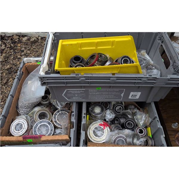 Bulk Lot Of Mixed Ball Bearings, Seals, And Races
